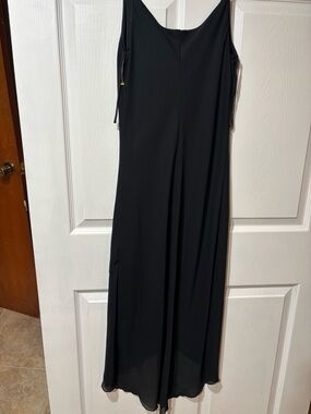 jonathan martin Black Wide-Leg Tie-Strap Jumpsuit